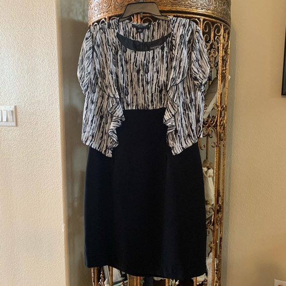 Perceptions Petite Dress with Shrug Black/Gray - Picture 1 of 4